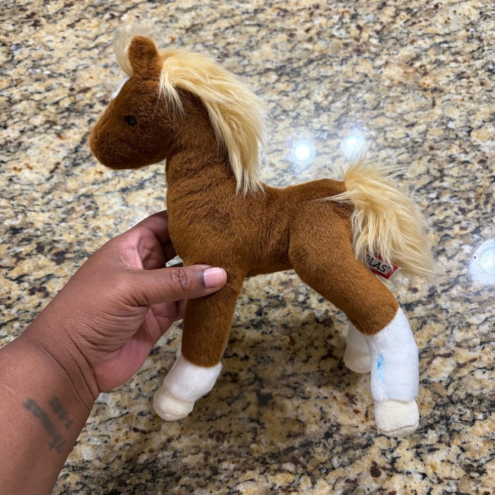 Douglas Cuddle Toys Chestnut Horse Plush Standing Brown Pony White Socks 10 Inch